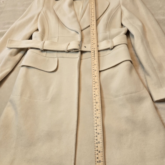 Y2K bebe Cream Trench Coat with Belt - Picture 8 of 8